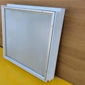 LUMINAIRE plafonnier_carré Réf: 17418EL-95K24 disp. made in ITALY . Dim. 60*60 cm – 4×18 w  IP65