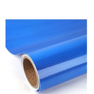 VINYLE Réfléchissant Nid d’abeille Bleu 1m²